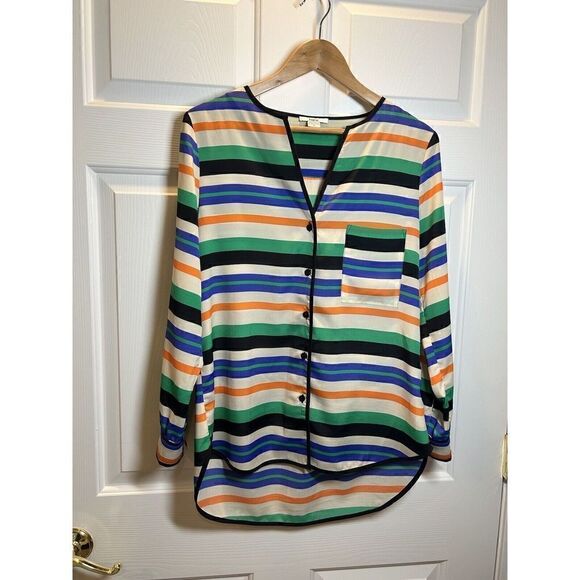 Bar lll Women's Size Medium Striped Blouse - Picture 1 of 4